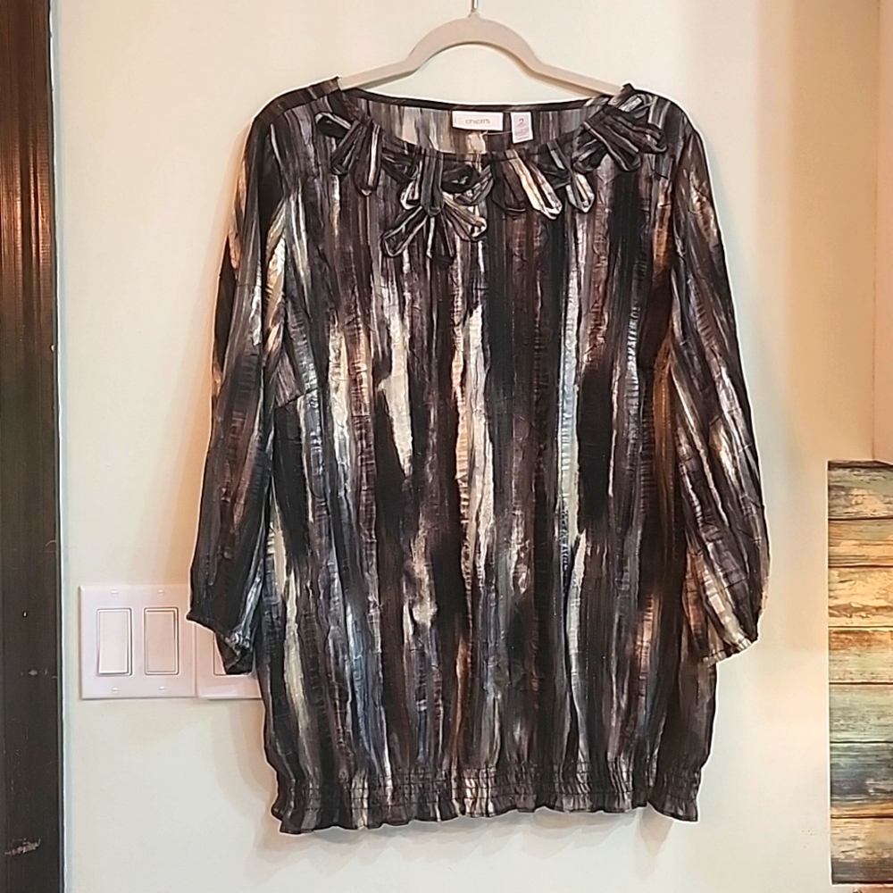 Chico's Women's Ribbon Blouse